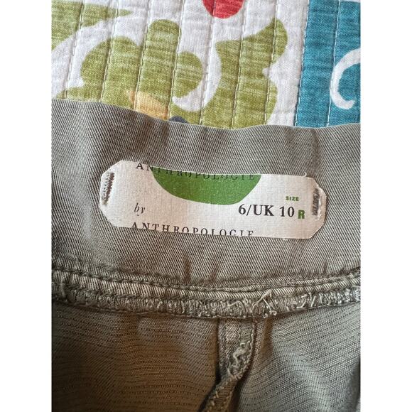 By Anthropologie Blythe Wide-Leg Cropped Pants In Moss Green Size: 6 (Small) - Picture 6 of 8